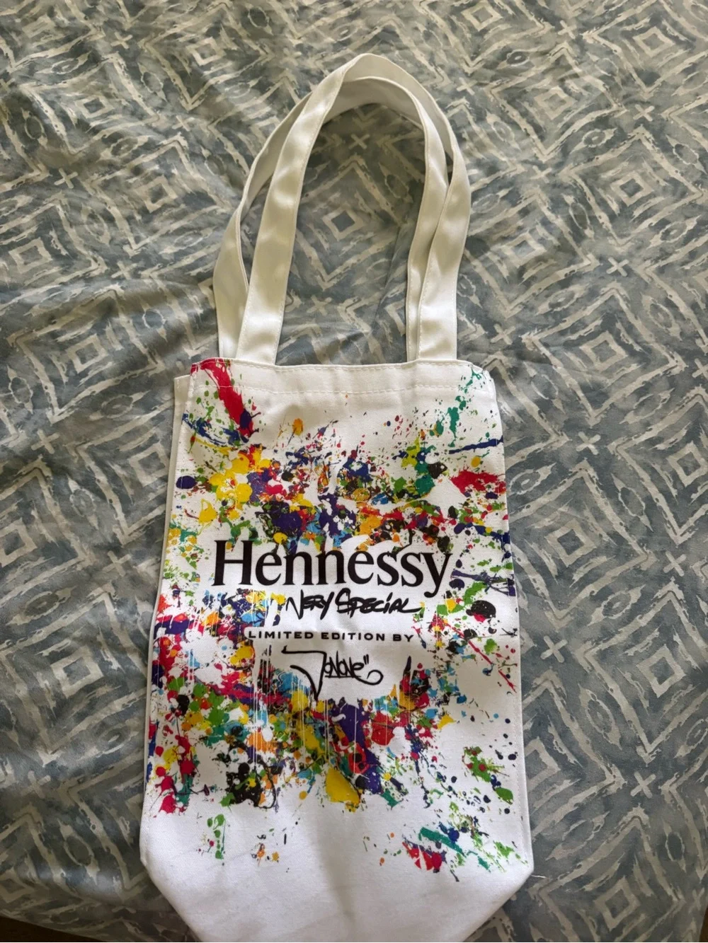 hennessy canvas tote by jon one with Multicolor Paint Splatter